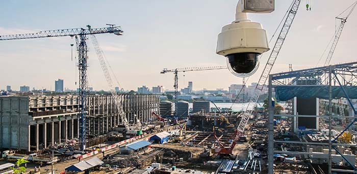 cctv camera on a construction site