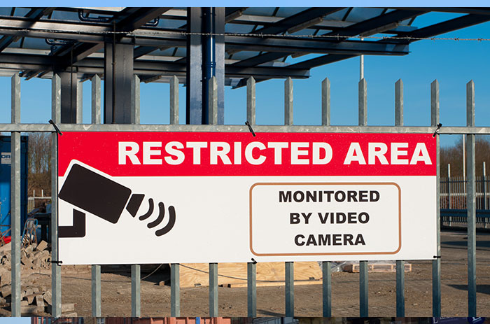 construction site security warning sign