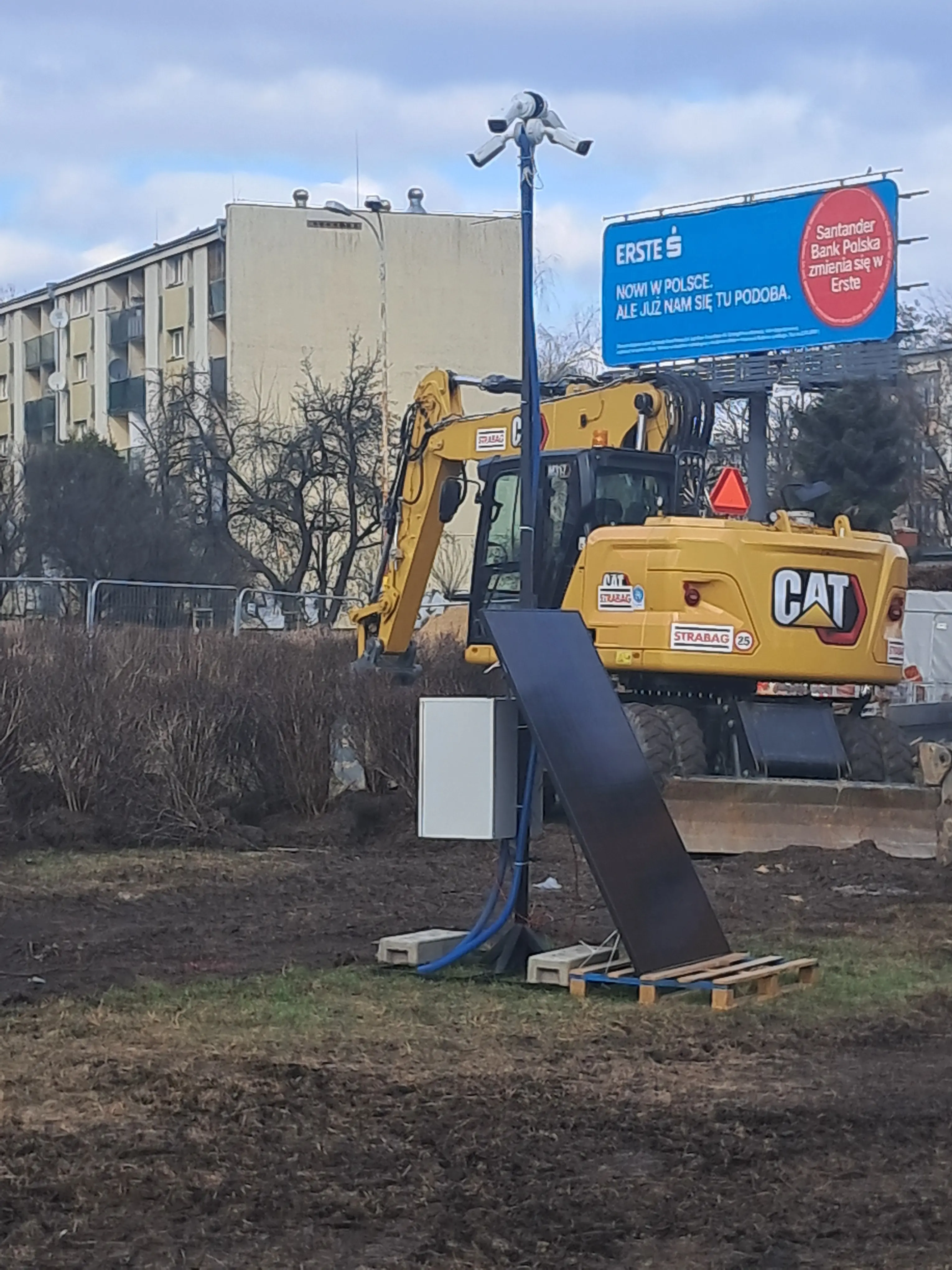 Budget Solar CCTV Unit — Cameras On Prefabricated Metal Post With Solar Panels
